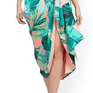 Palm Leaf Island/Tropical Sarong/Wrap Skirt - Styled by 7th Ave, Sold by NY & Co